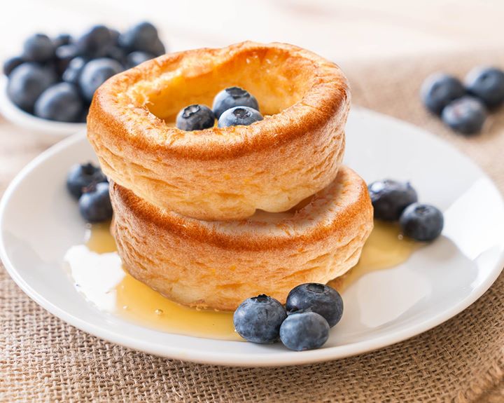 yorkshire puddings with blueberries
